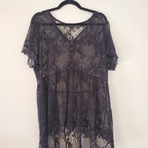 Torrid size 2 black lace blouse